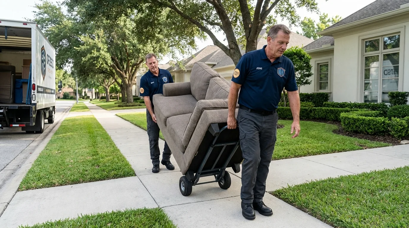 Local residential moving crew loading furniture in Queen Anne, MD